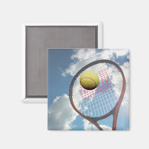 Tennis Racket och Boll i Luft Magnet