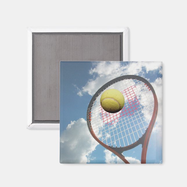 Tennis Racket och Boll i Luft Magnet (Front/Back)
