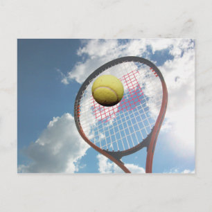 Tennis Racket och Boll i Luft vykort