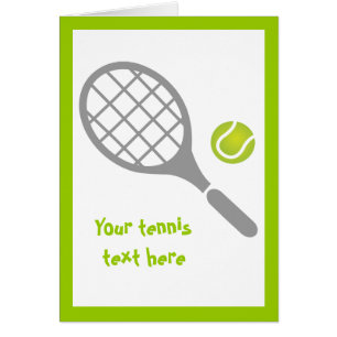 Tennis racket och boll lodrät-hälsningskort hälsningskort