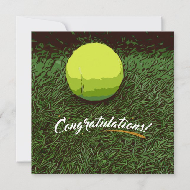 Tennis racket och boll på grönt grattisar (Framsida)