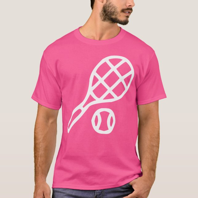 Tennis Racket och Boll T Shirt (Framsida)