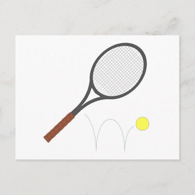 Tennis Racket och Boll Vykort (Framsida)
