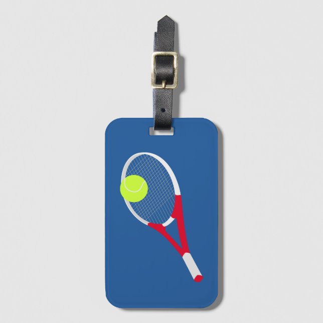 Tennis racket och tennis boll bagagebricka (Framsida vertikal)