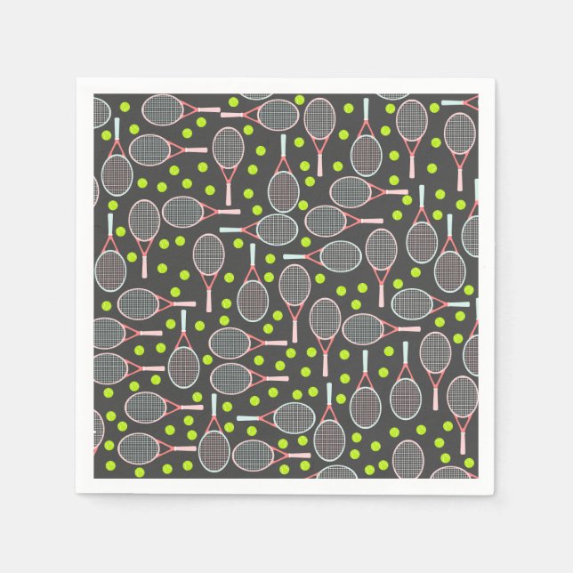 Tennis Racket Papper Napkins Pappersservett (Framsidan)