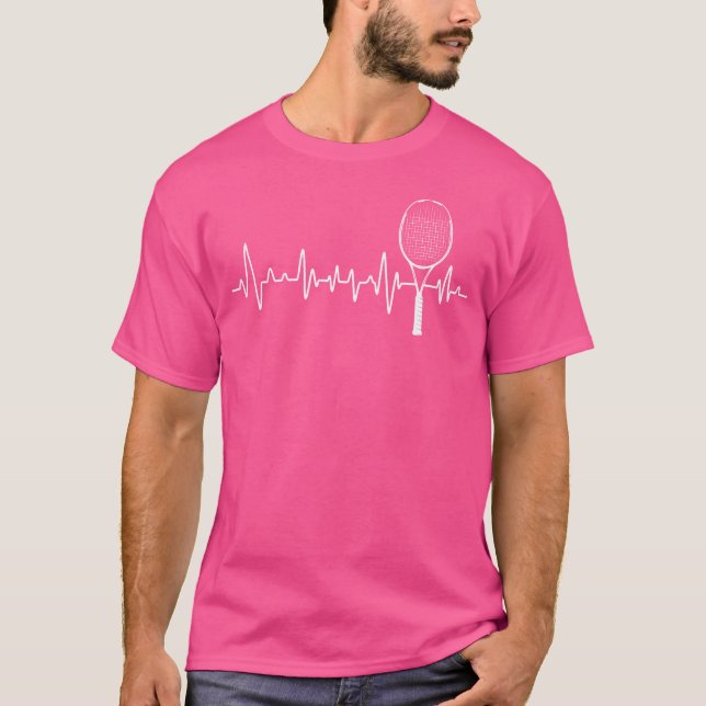 Tennis Racket Pulse Heartslag - Ekg Tournament Spo T Shirt (Framsida)