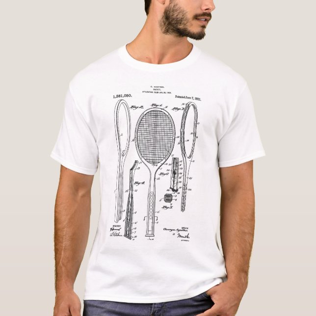Tennis Racket T Shirt (Framsida)
