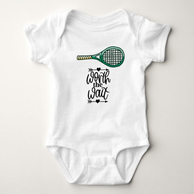 Tennis Racket värd att vänta T Shirt (Framsida)