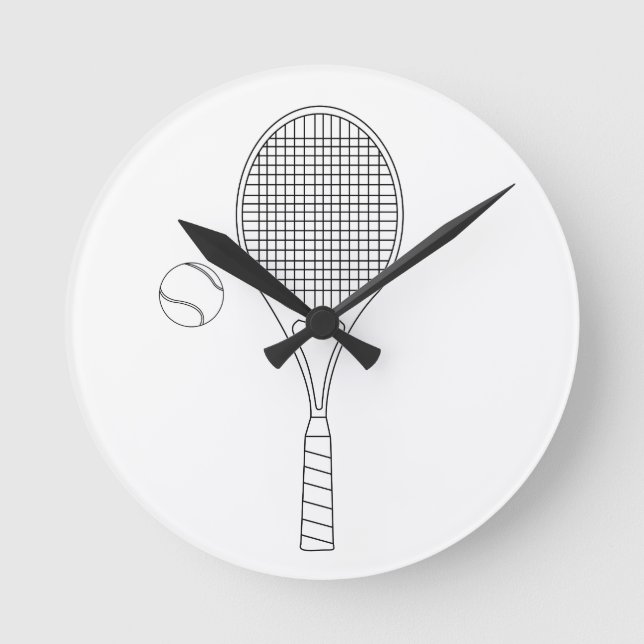 Tennis Racket Wall Clock Rund Klocka (Framsida)