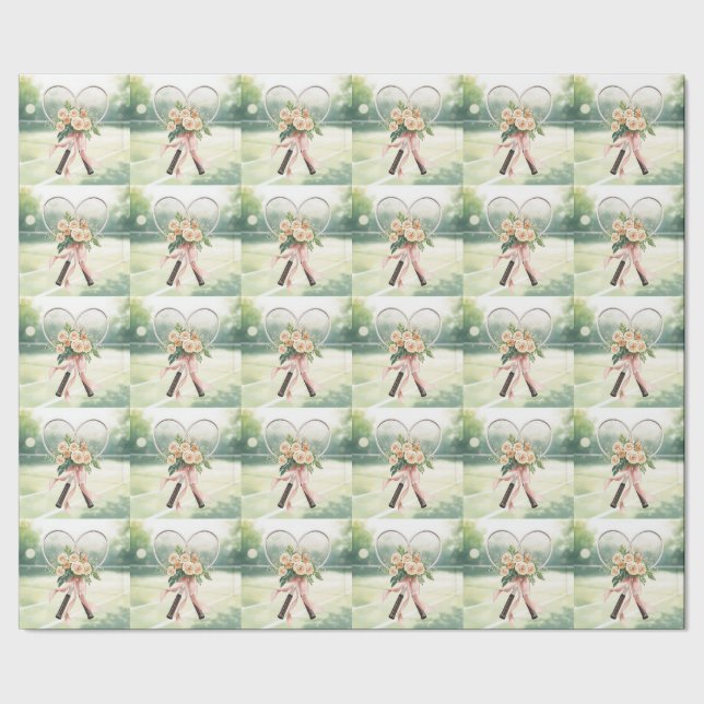 Tennis Racket with Floral  Presentpapper (Seam)