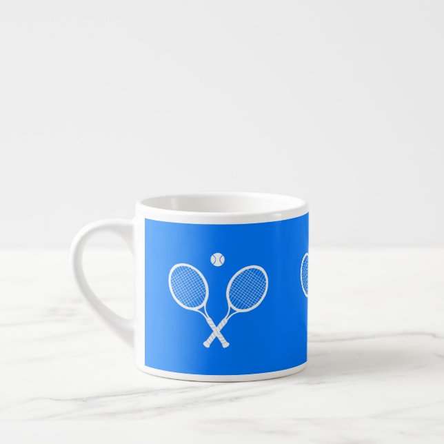 Tennis Rackets Blue Background Espressomugg (Vänster)