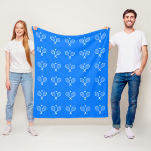 Tennis Rackets Blue Background Fleecefilt