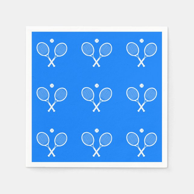 Tennis Rackets Blue Background Pappersservett (Framsidan)
