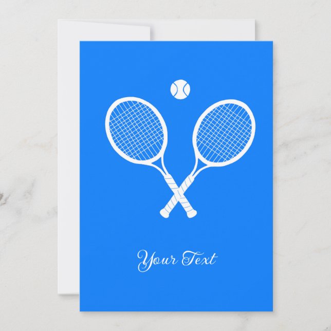 Tennis Rackets Blue Background Party Personlig Inbjudningar (Framsida)