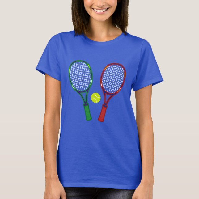 Tennis Rackets & Boll T Shirt (Framsida)
