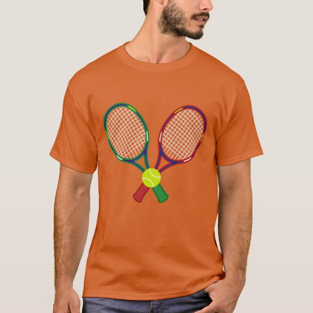 Tennis Rackets & Boll T Shirt (Framsida)