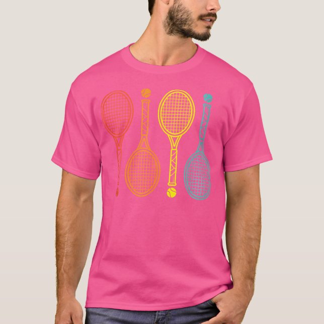 Tennis Rackets Bollar T Shirt (Framsida)