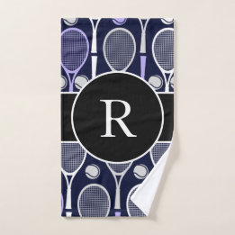 Tennis Rackets & Bollar Team Namn Monogram Lila