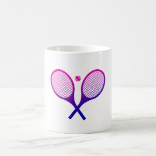 Tennis Rackets Magenta till Lila Ombre Kaffemugg