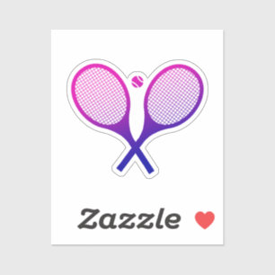 Tennis Rackets Magenta till Lila Ombre Klistermärken