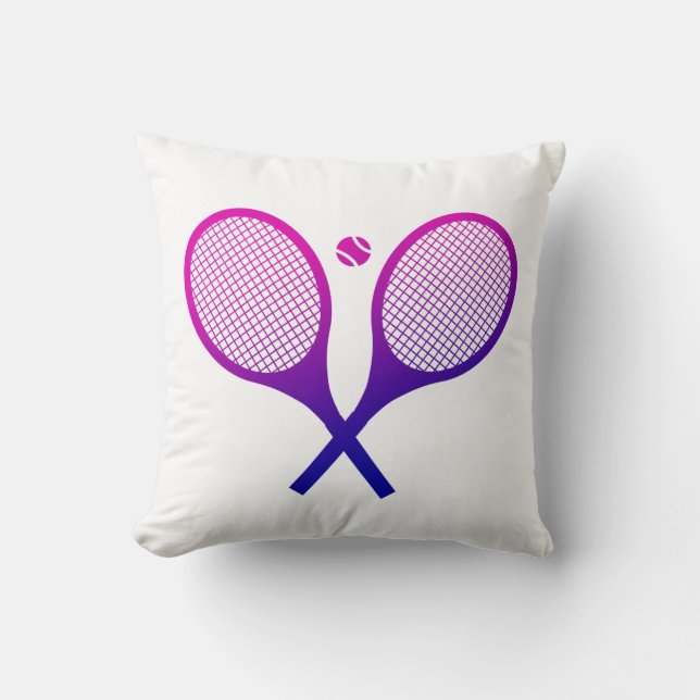 Tennis Rackets Magenta till Lila Ombre Kudde (Framsida)