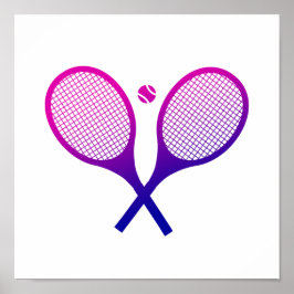 Tennis Rackets Magenta till Lila Ombre Poster