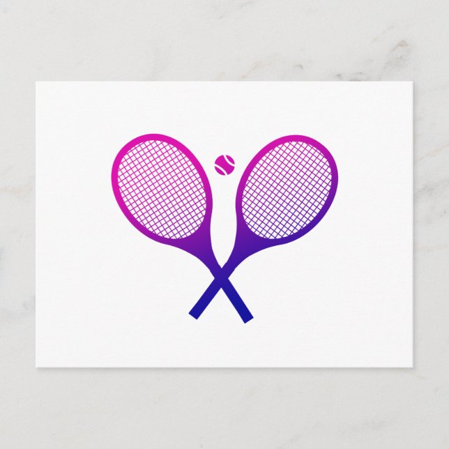 Tennis Rackets Magenta till Lila Ombre Vykort (Framsida)