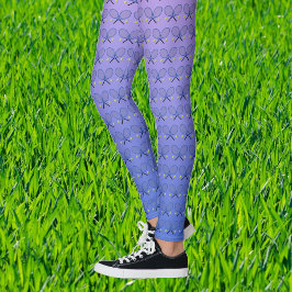 Tennis rackets mönster blue rosa sporty leggings