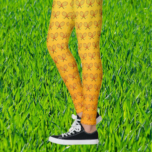 Tennis rackets mönster orange gult sporty leggings
