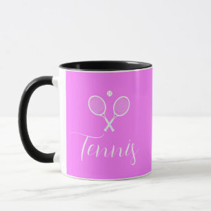 Tennis Rackets och Boll Deep Rosa Mugg