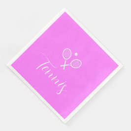 Tennis Rackets och Boll Deep Rosa Pappersservett