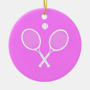 Tennis Rackets och Boll Julgransprydnad Keramik