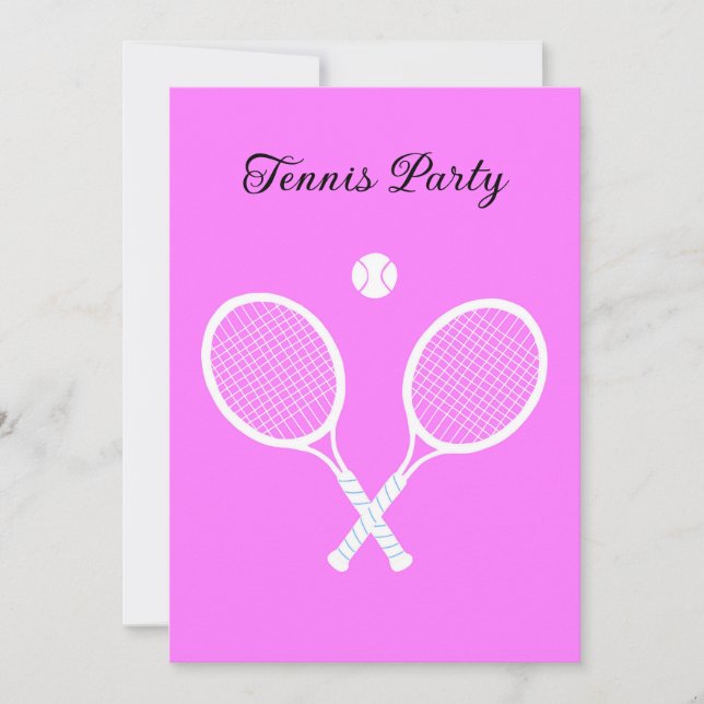 Tennis Rackets och Boll Party Personlig Inbjudningar (Framsida)