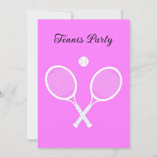 Tennis Rackets och Boll Party Personlig Inbjudningar