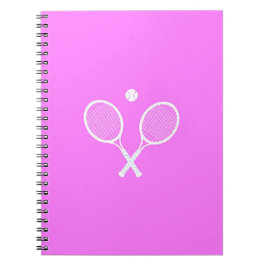 Tennis Rackets och Boll Party Rosa Anteckningsbok