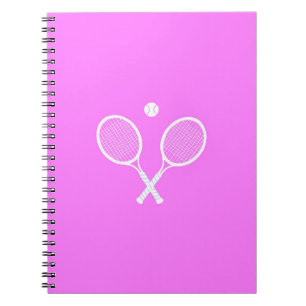 Tennis Rackets och Boll Party Rosa Anteckningsbok