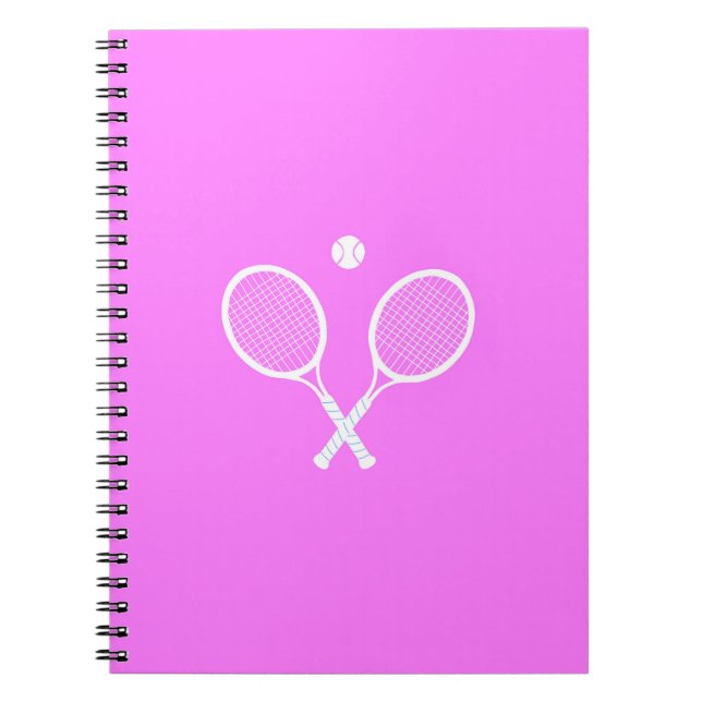 Tennis Rackets och Boll Party Rosa Anteckningsbok (Framsidan)