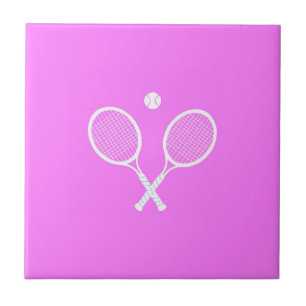 Tennis Rackets och Boll Party Rosa Kakelplatta