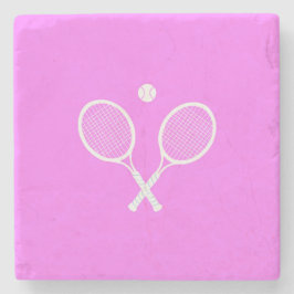 Tennis Rackets och Boll Party Rosa Stenunderlägg