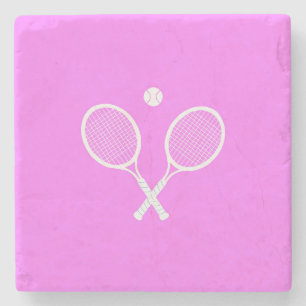 Tennis Rackets och Boll Party Rosa Stenunderlägg