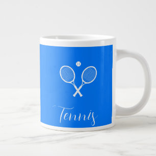 Tennis Rackets och Boll Ultramarine Blue Jumbo Mugg