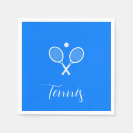 Tennis Rackets och Boll Ultramarine Blue Pappersservett