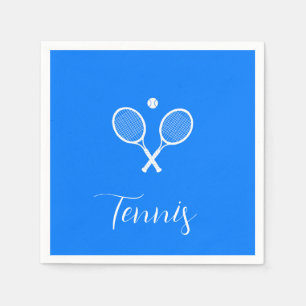 Tennis Rackets och Boll Ultramarine Blue Pappersservett