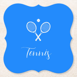Tennis Rackets och Boll Ultramarine Blue Underlägg Papper