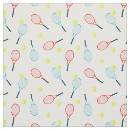 Tennis Rackets och Bollar Mönster Tyg