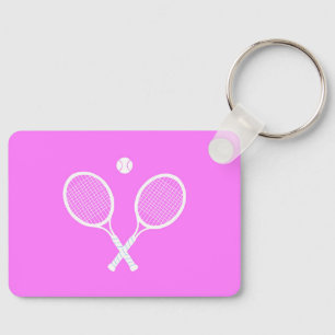 Tennis Rackets Party Deep Rosa Nyckelring