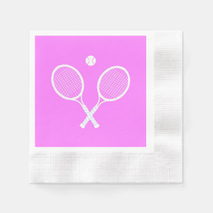 Tennis Rackets Party Deep Rosa Pappersservett