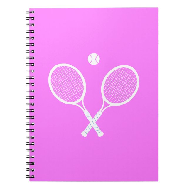 Tennis Rackets Rosa Anteckningsbok (Framsidan)
