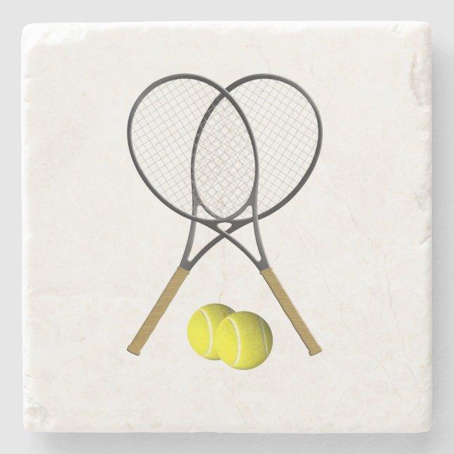 Tennis Rackets Sports Design Underlägg Sten (Framsidan)