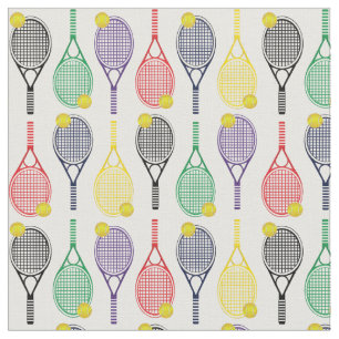 Tennis Racquet Boll Mönster Tyg
